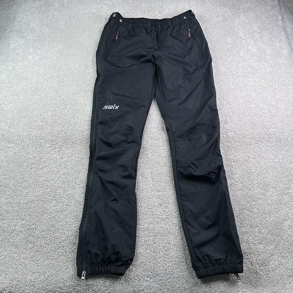 Swix Universal Pants Mens Large Black XC Nordic Skiing Full Zip Windbreaker